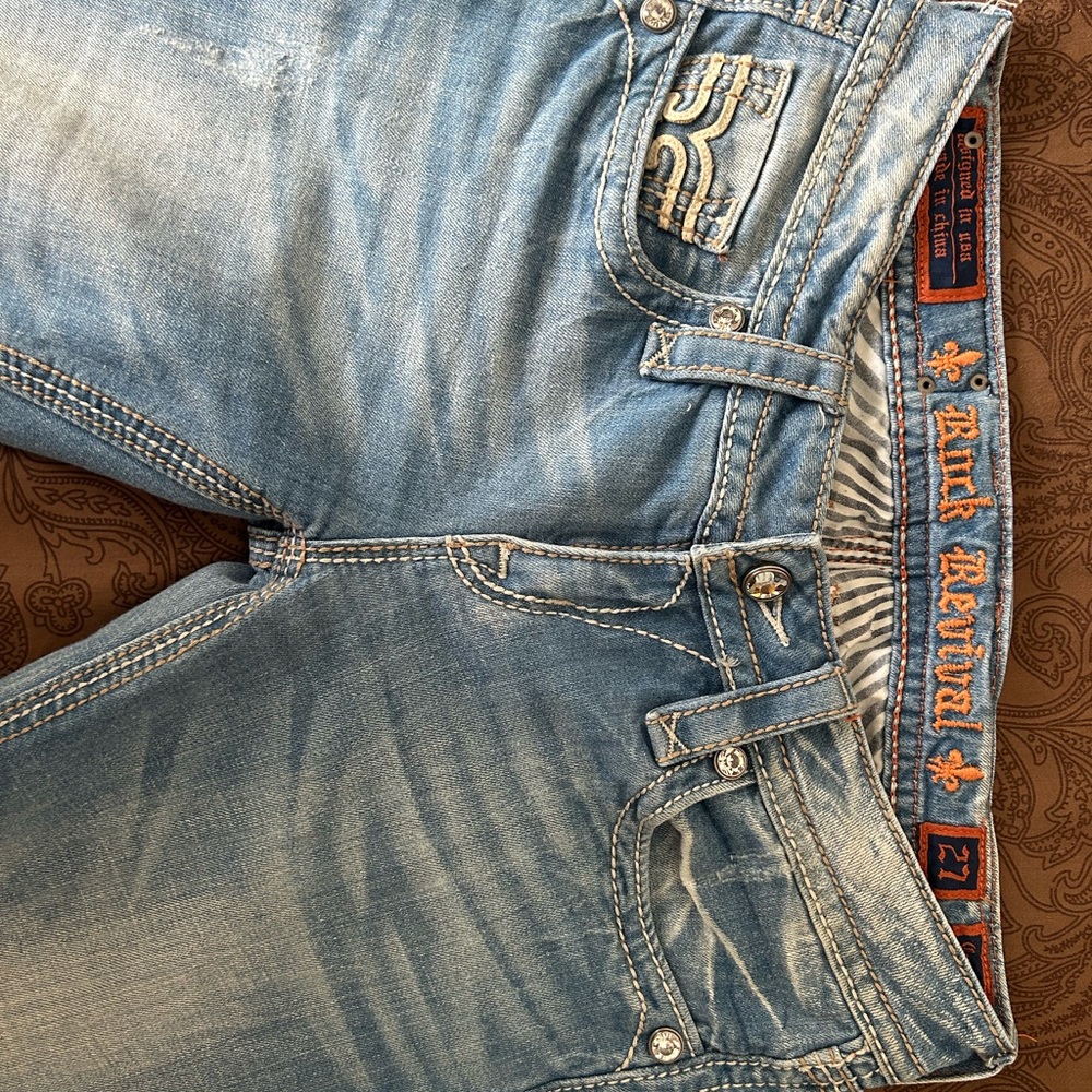 Rock Revival Faded Blue Boot Cut Jeans